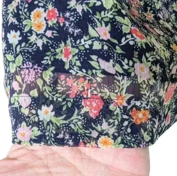 BG BCBGeneration Dress Mini Navy  Floral Print Lace Cap Sleeves Women's size 6 - Picture 7 of 15